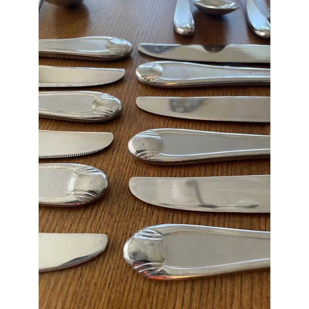Oneida Satin Garnet 18/10 Stainless Flatware Set 59 Pc Service + Serving Pieces